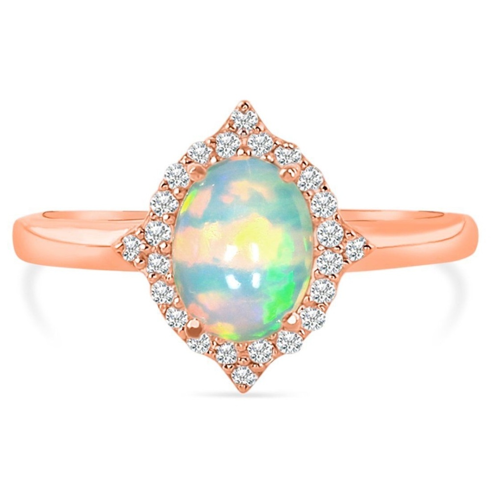 14k Rose Gold Vermeil Opal Ring-Serenity